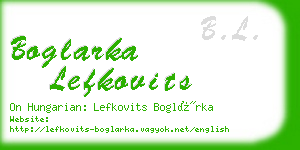 boglarka lefkovits business card